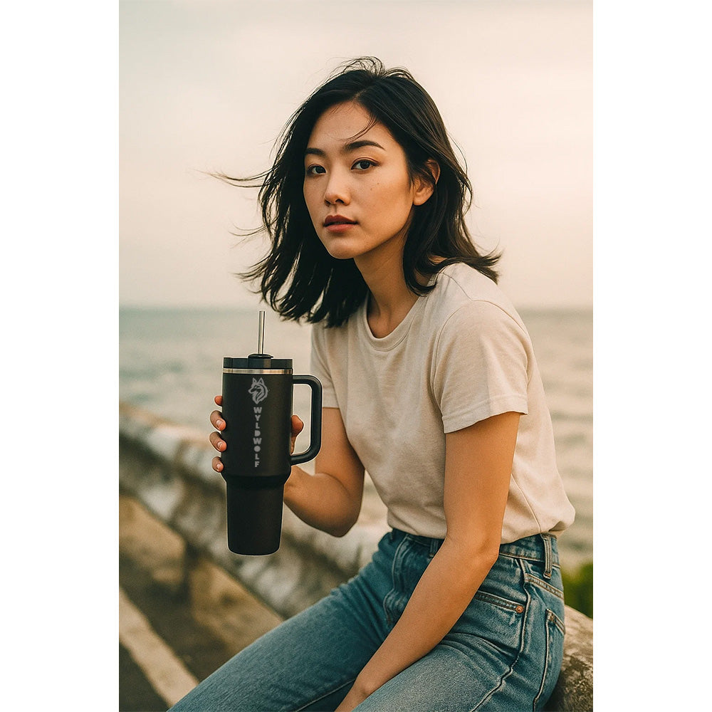 Black Alpha- Premium edition - 40oz Tumbler Quencher